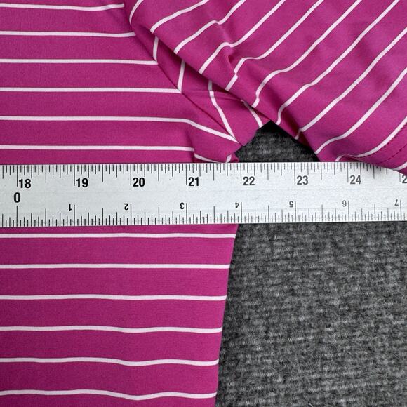 Ralph Lauren RLX Polo Shirt Mens M Pink Striped Golf Performance Athletic Active - Picture 5 of 7